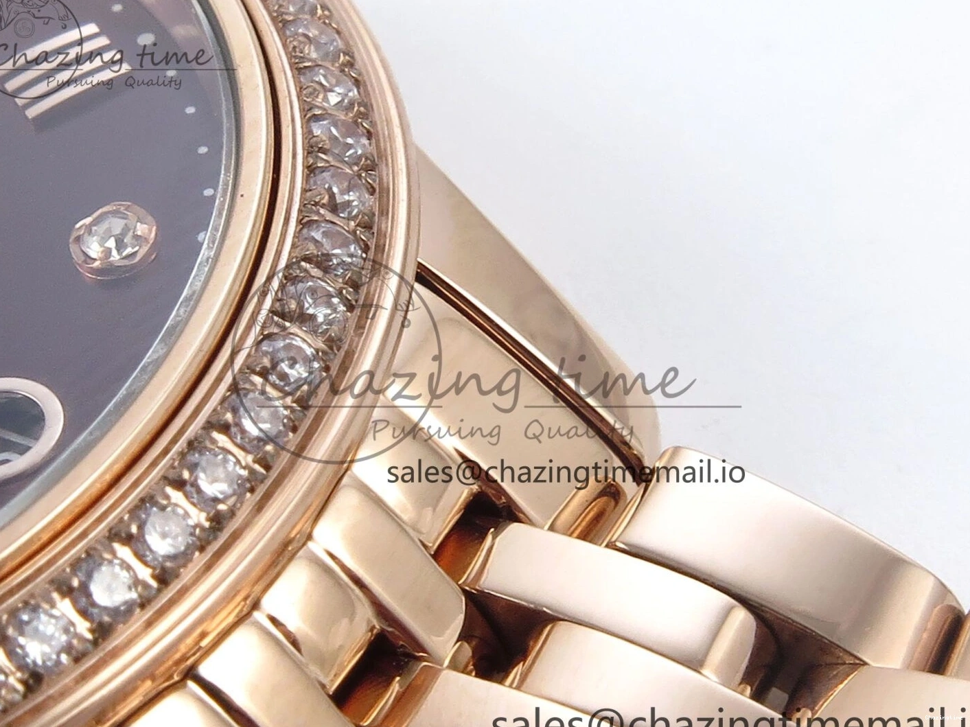 0205 De Ville Prestige Ladies RG VSF 1:1 Best Edition Brown Diamonds Dial on RG Bracelet A Sophisticated 7681